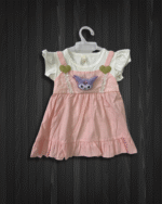 Baby Girls' Pink Overalls Dress with Character & Ruffles
