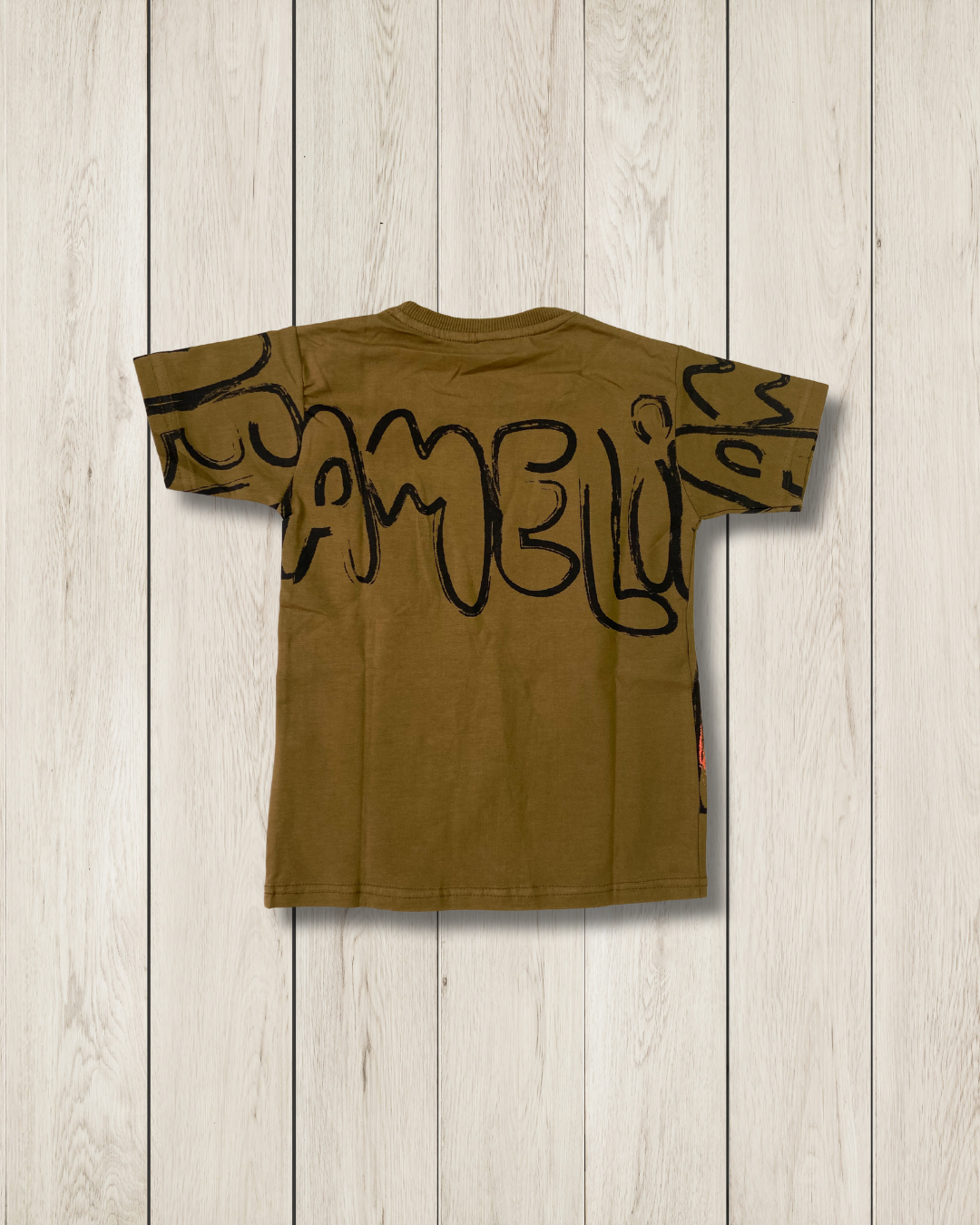 Girls' Olive Brown "Amelie" Print T-Shirt